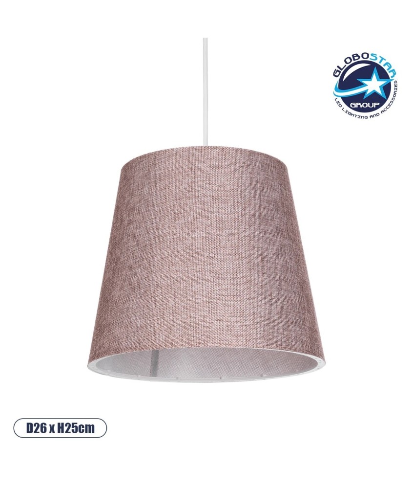 GLOBOSTAR® CONEY 203-0072 Μοντέρνο Κρεμαστό Φωτιστικό Οροφής με Ντουί 1 x E27 AC 220-240V IP20 - Ροζ - Μ26 x Π26 x Υ25cm